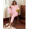 imageEkouaer Cotton Pajamas Sets for Women 2 Piece Button Down Short Sleeve Pj Set with Long Pants Lounge Set Soft Sleepwear SXXLPink