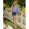 imageEkouaer Nightgown for Women Bamboo Viscose Sleepshirt short sleeve Nightshirt V Neck T shirt Night gown Boyfriend SleepwearLight Blue