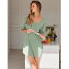 imageEkouaer Nightgown for Women Bamboo Viscose Sleepshirt short sleeve Nightshirt V Neck T shirt Night gown Boyfriend SleepwearLight Green