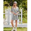 imageEkouaer Nightgown for Women Bamboo Viscose Sleepshirt short sleeve Nightshirt V Neck T shirt Night gown Boyfriend SleepwearLight Grey
