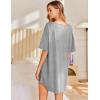 imageEkouaer Nightgown for Women Bamboo Viscose Sleepshirt short sleeve Nightshirt V Neck T shirt Night gown Boyfriend SleepwearLight Grey