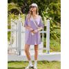 imageEkouaer Nightgown for Women Bamboo Viscose Sleepshirt short sleeve Nightshirt V Neck T shirt Night gown Boyfriend SleepwearLight Purple