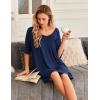 imageEkouaer Nightgown for Women Bamboo Viscose Sleepshirt short sleeve Nightshirt V Neck T shirt Night gown Boyfriend SleepwearNavy Blue