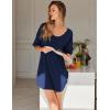 imageEkouaer Nightgown for Women Bamboo Viscose Sleepshirt short sleeve Nightshirt V Neck T shirt Night gown Boyfriend SleepwearNavy Blue