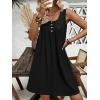 imageEkouaer Nightgown for Women Tank Night Gown Sleeveless Sleep Shirt Button Night Shirt with Pockets Soft Sleep DressAblack