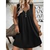 imageEkouaer Nightgown for Women Tank Night Gown Sleeveless Sleep Shirt Button Night Shirt with Pockets Soft Sleep DressAblack