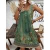 imageEkouaer Nightgown for Women Tank Night Gown Sleeveless Sleep Shirt Button Night Shirt with Pockets Soft Sleep DressAfloral Green