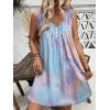 imageEkouaer Nightgown for Women Tank Night Gown Sleeveless Sleep Shirt Button Night Shirt with Pockets Soft Sleep DressAtie Dye Blue