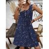 imageEkouaer Nightgown for Women Tank Night Gown Sleeveless Sleep Shirt Button Night Shirt with Pockets Soft Sleep DressConstellation