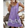 imageEkouaer Nightgown for Women Tank Night Gown Sleeveless Sleep Shirt Button Night Shirt with Pockets Soft Sleep DressFloral Purple