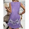 imageEkouaer Nightgown for Women Tank Night Gown Sleeveless Sleep Shirt Button Night Shirt with Pockets Soft Sleep DressFloral Purple