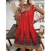 imageEkouaer Nightgown for Women Tank Night Gown Sleeveless Sleep Shirt Button Night Shirt with Pockets Soft Sleep DressFloral Red