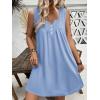 imageEkouaer Nightgown for Women Tank Night Gown Sleeveless Sleep Shirt Button Night Shirt with Pockets Soft Sleep DressLight Blue
