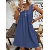 imageEkouaer Nightgown for Women Tank Night Gown Sleeveless Sleep Shirt Button Night Shirt with Pockets Soft Sleep DressNavy