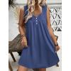 imageEkouaer Nightgown for Women Tank Night Gown Sleeveless Sleep Shirt Button Night Shirt with Pockets Soft Sleep DressNavy