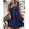 imageEkouaer Nightgown for Women Tank Night Gown Sleeveless Sleep Shirt Button Night Shirt with Pockets Soft Sleep DressNavy Blue