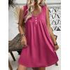 imageEkouaer Nightgown for Women Tank Night Gown Sleeveless Sleep Shirt Button Night Shirt with Pockets Soft Sleep DressRose Red