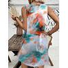 imageEkouaer Nightgown for Women Tank Night Gown Sleeveless Sleep Shirt Button Night Shirt with Pockets Soft Sleep DressTie Dye Green