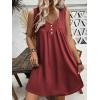imageEkouaer Nightgown for Women Tank Night Gown Sleeveless Sleep Shirt Button Night Shirt with Pockets Soft Sleep DressWine Red