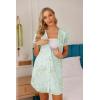 imageEkouaer Nightgowns for Women Button Down Night Gowns Short Sleeve Sleep Shirt V Neck Nightshirt Soft Sleepwear Pajams DressLittle Daisy