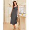 imageEkouaer Nightgowns for Women Long Sleeveless Night Gowns Ladies Soft Nightdress Victorian Sleepwear with Pockets Grey XXLarge