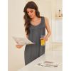 imageEkouaer Nightgowns for Women Long Sleeveless Night Gowns Ladies Soft Nightdress Victorian Sleepwear with Pockets Grey XXLarge