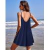 imageEkouaer Nightgowns for Women Spaghetti Strap Sleepwear Sleeveless Sleep Dress with PocketsNavy Blue