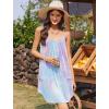imageEkouaer Nightgowns for Women Spaghetti Strap Sleepwear Sleeveless Sleep Dress with PocketsTie Dye Blue