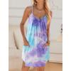 imageEkouaer Nightgowns for Women Spaghetti Strap Sleepwear Sleeveless Sleep Dress with PocketsTie Dye Purple