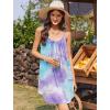 imageEkouaer Nightgowns for Women Spaghetti Strap Sleepwear Sleeveless Sleep Dress with PocketsTie Dye Purple