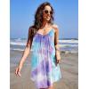imageEkouaer Nightgowns for Women Spaghetti Strap Sleepwear Sleeveless Sleep Dress with PocketsTie Dye Purple