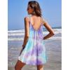 imageEkouaer Nightgowns for Women Spaghetti Strap Sleepwear Sleeveless Sleep Dress with PocketsTie Dye Purple