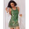imageEkouaer Sexy Nightgowns for Women Tank Sleeveless Night Gown 2 Pack Sleep Dress Soft Nightdress Chemise Sleepwear SXXXLBlackGreen Floral