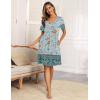 imageEkouaer Womens House Dress Floral Print Nightgown with Pockets Mumu Dress SXXLGreen Floral