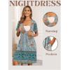imageEkouaer Womens House Dress Floral Print Nightgown with Pockets Mumu Dress SXXLGreen Floral