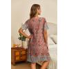 imageEkouaer Womens House Dress Floral Print Nightgown with Pockets Mumu Dress SXXLOrange Floral