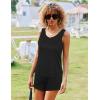imageEkouaer Womens Pajamas Sleeveless V Neck Pjs Set Ribbed Knit Summer Loungewear Sleepwear SXXLBlack