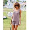 imageEkouaer Womens Pajamas Sleeveless V Neck Pjs Set Ribbed Knit Summer Loungewear Sleepwear SXXLDeep Pink