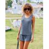 imageEkouaer Womens Pajamas Sleeveless V Neck Pjs Set Ribbed Knit Summer Loungewear Sleepwear SXXLNavy Blue