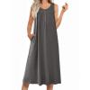 imageEkouaer Nightgowns for Women Long Sleeveless Night Gowns Ladies Soft Nightdress Victorian Sleepwear with Pockets Grey XXLarge