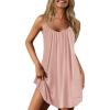 imageEkouaer Nightgowns for Women Spaghetti Strap Sleepwear Sleeveless Sleep Dress with PocketsPink