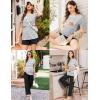 imageEkouaer 3 Piece Postpartum Nursing Pajamas Set Short Sleeve Breastfeeding Shirts Pregnancy Shorts ampamp Pants Maternity PjsBlack White Stripes