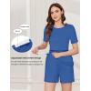 imageEkouaer 3 Piece Postpartum Nursing Pajamas Set Short Sleeve Breastfeeding Shirts Pregnancy Shorts ampamp Pants Maternity PjsDark Blue