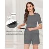 imageEkouaer 3 Piece Postpartum Nursing Pajamas Set Short Sleeve Breastfeeding Shirts Pregnancy Shorts ampamp Pants Maternity PjsDark Gray