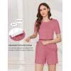 imageEkouaer 3 Piece Postpartum Nursing Pajamas Set Short Sleeve Breastfeeding Shirts Pregnancy Shorts ampamp Pants Maternity PjsGray Purple
