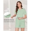 imageEkouaer 3 Piece Postpartum Nursing Pajamas Set Short Sleeve Breastfeeding Shirts Pregnancy Shorts ampamp Pants Maternity PjsLight Green