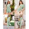 imageEkouaer 3 Piece Postpartum Nursing Pajamas Set Short Sleeve Breastfeeding Shirts Pregnancy Shorts ampamp Pants Maternity PjsLight Green