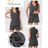 imageEkouaer Pajamas for Women Set Cute Pjs Soft Sleepwear Summer Sleeveless Tops and Shorts Travel Lounge Sets with PocketsDark Gray