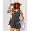 imageEkouaer Pajamas for Women Set Cute Pjs Soft Sleepwear Summer Sleeveless Tops and Shorts Travel Lounge Sets with PocketsDark Gray