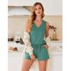 imageEkouaer Pajamas for Women Set Cute Pjs Soft Sleepwear Summer Sleeveless Tops and Shorts Travel Lounge Sets with PocketsGreen